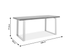 ΤΡΑΠΕΖΙ FALAN PAKOWORLD ΜΑΣΙΦ ΞΥΛΟ 5ΕΚ ΓΚΡΙ ANTIQUE-ΠΟΔΙ INOX 180X90X77.5ΕΚ