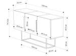 ΜΠΟΥΦΕΣ ESTELLA PAKOWORLD ΓΚΡΙ ANTIQUE-ΜΟΚΑ-ΛΕΥΚΟ 150X42X79.5ΕΚ
