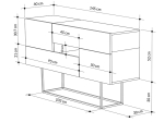 ΜΠΟΥΦΕΣ ROBERTA PAKOWORLD ΜΟΚΑ-ΛΕΥΚΟ ΜΑΡΜΑΡΟΥ 145X40X82ΕΚ