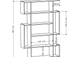 ΒΙΒΛΙΟΘΗΚΗ MITO PAKOWORLD ΣΕ ΧΡΩΜΑ ANTIQUE ΓΚΡΙ-ΛΕΥΚΟ 108.5X25.5X161ΕΚ