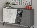 ΜΠΟΥΦΕΣ HANA PAKOWORLD ΓΚΡΙ ANTIQUE-ΛΕΥΚΟ ΜΑΡΜΑΡΟΥ 150X35.5X82ΕΚ