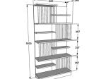 ΒΙΒΛΙΟΘΗΚΗ GASSIM PAKOWORLD SONOMA-ΛΕΥΚΟ 80X26.4X160ΕΚ