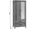 ΝΤΟΥΛΑΠΑ ΡΟΥΧΩΝ TARA PAKOWORLD ΔΙΦΥΛΛΗ ΚΑΘΡΕΠΤΗΣ RUSTIC OAK 84.5X52X193ΕΚ