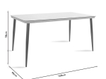 ΤΡΑΠΕΖΙ NAOKI PAKOWORLD ΜΕΤΑΛΛΟ ΜΑΥΡΟ-PE ΓΚΡΙ-ΓΥΑΛΙ 160X90X78ΕΚ