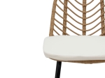 Σκαμπό μπαρ Naoki pakoworld pe rattan φυσικό-μαύρο πόδι 45x56x108εκ
