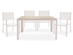ΤΡΑΠΕΖΑΡΙΑ NARES-MOLY ΣΕΤ 5ΤΕΜ PAKOWORLD ΑΛΟΥΜΙΝΙΟ-TEXTILENE ΛΕΥΚΟ PLYWOOD ΦΥΣΙΚΟ