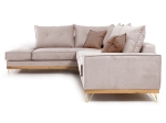 ΓΩΝΙΑΚΟΣ ΚΑΝΑΠΕΣ ΔΕΞΙΑ ΓΩΝΙΑ LUXURY II PAKOWORLD ΥΦΑΣΜΑ CREAM-MOCHA 290X235X95ΕΚ