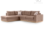 ΓΩΝΙΑΚΟΣ ΚΑΝΑΠΕΣ ΔΕΞΙΑ ΓΩΝΙΑ BOSTON PAKOWORLD ΥΦΑΣΜΑ MOCHA-CREAM 280X225X90ΕΚ