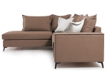 ΓΩΝΙΑΚΟΣ ΚΑΝΑΠΕΣ ΔΕΞΙΑ ΓΩΝΙΑ ROMANTIC PAKOWORLD ΥΦΑΣΜΑ MOCHA-CREAM 290X235X95ΕΚ