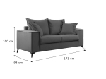 ΚΑΝΑΠΕΣ VERONA 2ΘΕΣΙΟΣ CREAM - ΜΑΞΙΛΑΡΙΑ MOCHA 173X93X100ΕΚ