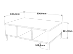 ΤΡΑΠΕΖΙ ΣΑΛΟΝΙΟΥ KERMIT PAKOWORLD ΑΝΘΡΑΚΙ-ΚΑΡΥΔΙ 90X60X33ΕΚ