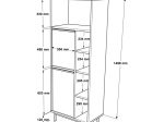 ΣΤΗΛΗ ΚΟΥΖΙΝΑΣ MIGNIATO PAKOWORLD ΦΥΣΙΚΟ-ΜΑΥΡΟ 60X35.5X161.5ΕΚ