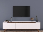 ΕΠΙΠΛΟ ΤΗΛΕΟΡΑΣΗΣ KASANDRA PAKOWORLD ΛΕΥΚΟ-ΚΑΡΥΔΙ 180X35X48,5ΕΚ