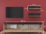 ΣΥΝΘΕΤΟ ΣΑΛΟΝΙΟΥ KASIA PAKOWORLD OAK-ΜΑΥΡΟ ΜΑΡΜΑΡΟΥ 180X35X48,5ΕΚ