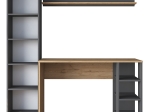 ΓΡΑΦΕΙΟ ΜΕ ΒΙΒΛΙΟΘΗΚΗ GOLDIE PAKOWORLD ΑΝΘΡΑΚΙ-ΦΥΣΙΚΟ 160X45X161.8ΕΚ