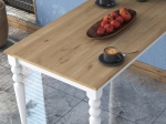 ΤΡΑΠΕΖΙ ROSETTE PAKOWORLD ΦΥΣΙΚΟ-ΛΕΥΚΟ 120X70X73.8ΕΚ