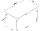 ΤΡΑΠΕΖΙ ROSETTE PAKOWORLD ΦΥΣΙΚΟ-ΛΕΥΚΟ 120X70X73.8ΕΚ