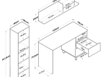 ΓΡΑΦΕΙΟ ΜΕ ΒΙΒΛΙΟΘΗΚΗ GOLDIE PAKOWORLD ΛΕΥΚΟ-ΦΥΣΙΚΟ 160X50X161.8ΕΚ