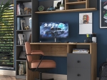 ΓΡΑΦΕΙΟ ΜΕ ΒΙΒΛΙΟΘΗΚΗ GOLDIE PAKOWORLD ΑΝΘΡΑΚΙ-ΦΥΣΙΚΟ 160X50X161.8ΕΚ
