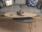 ΤΡΑΠΕΖΙ ΣΑΛΟΝΙΟΥ MONTY PAKOWORLD OAK-ΜΑΥΡΟ ΜΑΡΜΑΡΟΥ 116X46X46ΕΚ