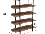 ΒΙΒΛΙΟΘΗΚΗ ALMOND PAKOWORLD ΚΑΡΥΔΙ-ΜΑΥΡΟ 119X27X185ΕΚ