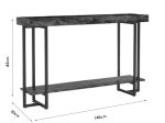 ΚΟΝΣΟΛΑ NOLAN PAKOWORLD ΚΑΡΥΔΙ-ΜΑΥΡΟ 140X30X85ΕΚ
