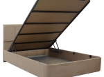 Κρεβάτι ημίδιπλο Cassian pakoworld ύφασμα εκρού 120x200εκ