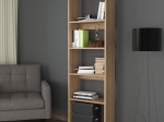 ΒΙΒΛΙΟΘΗΚΗ ROBELO PAKOWORLD ΜΕΛΑΜΙΝΗΣ OAK 48.6X22X160ΕΚ