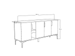 ΜΠΟΥΦΕΣ TAJESY PAKOWORLD ΜΕΛΑΜΙΝΗΣ OAK 180X40X78ΕΚ