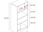ΒΙΒΛΙΟΘΗΚΗ IACOV PAKOWORLD ΜΕΛΑΜΙΝΗΣ ΛΕΥΚΟ 60X36X160ΕΚ