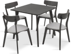 TΡΑΠΕΖΑΡΙΑ BENSON - TOTO PAKOWORLD ΣΕΤ 5ΤΜΧ RUSTIC GREY - ΥΦΑΣΜΑ GREY 80X80X75ΕΚ