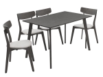 TΡΑΠΕΖΑΡΙΑ BENSON - TOTO PAKOWORLD ΣΕΤ 5ΤΜΧ RUSTIC GREY - ΥΦΑΣΜΑ ΓΚΡΙ 120X75X75ΕΚ