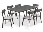 TΡΑΠΕΖΑΡΙΑ BENSON - TOTO PAKOWORLD ΣΕΤ 7ΤΜΧ RUSTIC GREY - ΥΦΑΣΜΑ ΓΚΡΙ 150X90X75ΕΚ
