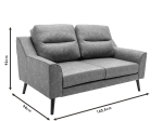 ΚΑΝΑΠΕΣ 2ΘΕΣΙΟΣ LONNIE PAKOWORLD ΤΕΧΝΟΔΕΡΜΑ ΓΚΡΙ ANTIQUE 160.5X94X92ΕΚ