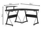 ΓΡΑΦΕΙΟ GAMING ΓΩΝΙΑΚΟ ARIEN PAKOWORLD ΜΑΥΡΟ 120X120X87ΕΚ