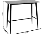 TΡΑΠΕΖΙ ΜΠΑΡ HARRIET PAKOWORLD MDF CEMENT-ΜΑΥΡΟ 120X60X105ΕΚ
