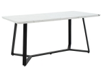 TΡΑΠΕΖΙ GEMMA PAKOWORLD ΛΕΥΚΟ ΜΑΡΜΑΡΟΥ-ΜΑΥΡΟ 160X90X75ΕΚ