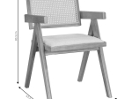 ΠΟΛΥΘΡΟΝΑ WINSLOW PAKOWORLD ΞΥΛΟ RUBBERWOOD ΜΑΥΡΟ-PVC RATTAN ΦΥΣΙΚΟ-ΥΦΑΣΜΑ ΓΚΡΙ