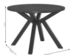 Τραπέζι Biron pakoworld φυσικό ξύλo rubberwood-ΜDF καφέ-ανθρακί Φ120x75εκ