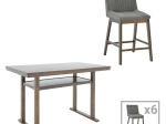 ΤΡΑΠΕΖΑΡΙΑ TENON - SIERA Ι PAKOWORLD ΣΕΤ 7ΤΕΜ ΚΑΡΥΔΙ-ΑΝΘΡΑΚΙ 150X90X91,5ΕΚ.