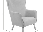 ΠΟΛΥΘΡΟΝΑ FLUFFY PAKOWORLD ΥΦΑΣΜΑ ΓΚΡΙ-ΠΟΔΙ RUBBERWOOD ΦΥΣΙΚΟ 75X69X96ΕΚ