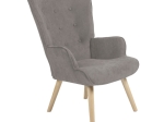 ΠΟΛΥΘΡΟΝΑ FLUFFY PAKOWORLD ΥΦΑΣΜΑ ΓΚΡΙ-ΠΟΔΙ RUBBERWOOD ΦΥΣΙΚΟ 75X69X96ΕΚ