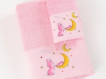 Borea Πετσέτες Σετ 2ΤΜΧ Bunny Ροζ 70 x 120 / 30 x 50 cm Ροζ