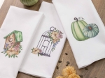 Borea Ποτηρόπανα Κουζίνας Pumpkin Σετ 3ΤΜΧ (3) 50 x 70 cm Λευκό