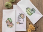 Borea Ποτηρόπανα Κουζίνας Pumpkin Σετ 3ΤΜΧ (3) 50 x 70 cm Λευκό