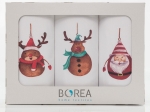 Borea Ποτηρόπανα Κουζίνας Χριστουγεννιάτικα Santa Σετ 3ΤΜΧ (3) 50 x 70 cm Λευκό