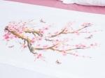 Borea Σεντόνια Digital Print Σετ Αμυγδαλιά Υπέρδιπλα 220 x 240 cm + 240 x 260 cm + (2) 50 x 70 cm Λευκό-Ροζέ