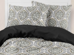 Borea Σεντόνια Εμπριμέ Σετ Damask Μαύρο Υπέρδιπλα (2) 240 x 260 cm + (2) 50 x 70 cm Μαύρο