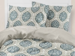 Borea Σεντόνια Εμπριμέ Σετ Damask Μπεζ Υπέρδιπλα (2) 240 x 260 cm + (2) 50 x 70 cm Μπεζ