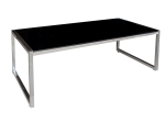ACTION ΤΡΑΠΕΖΑΚΙ ΣΑΛΟΝΙΟΥ - ΚΑΘΙΣΤΙΚΟΥ 120X60CM INOX - ΜΑΥΡΟ ΓΥΑΛΙ 8MM